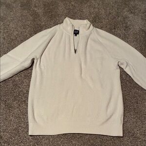 GAP Men's Off-White Zip-Up Sweater